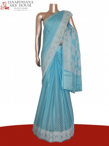 Thread Weave Pure Crepe Silk Saree